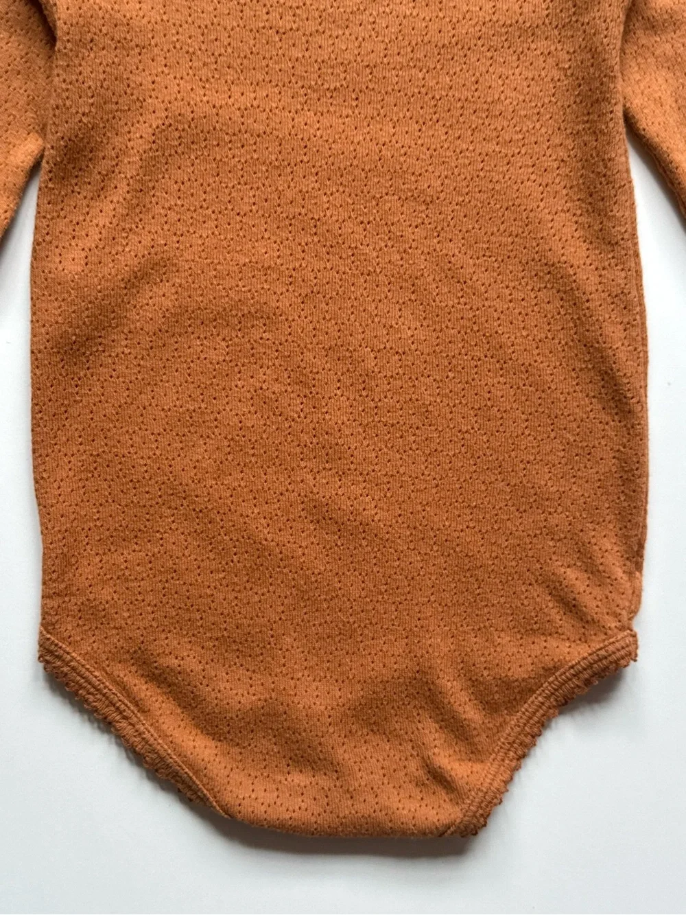 Petit Bateau Baby Long-Sleeved Openwork Bodysuit, ECUREUIL brown - Size 24M